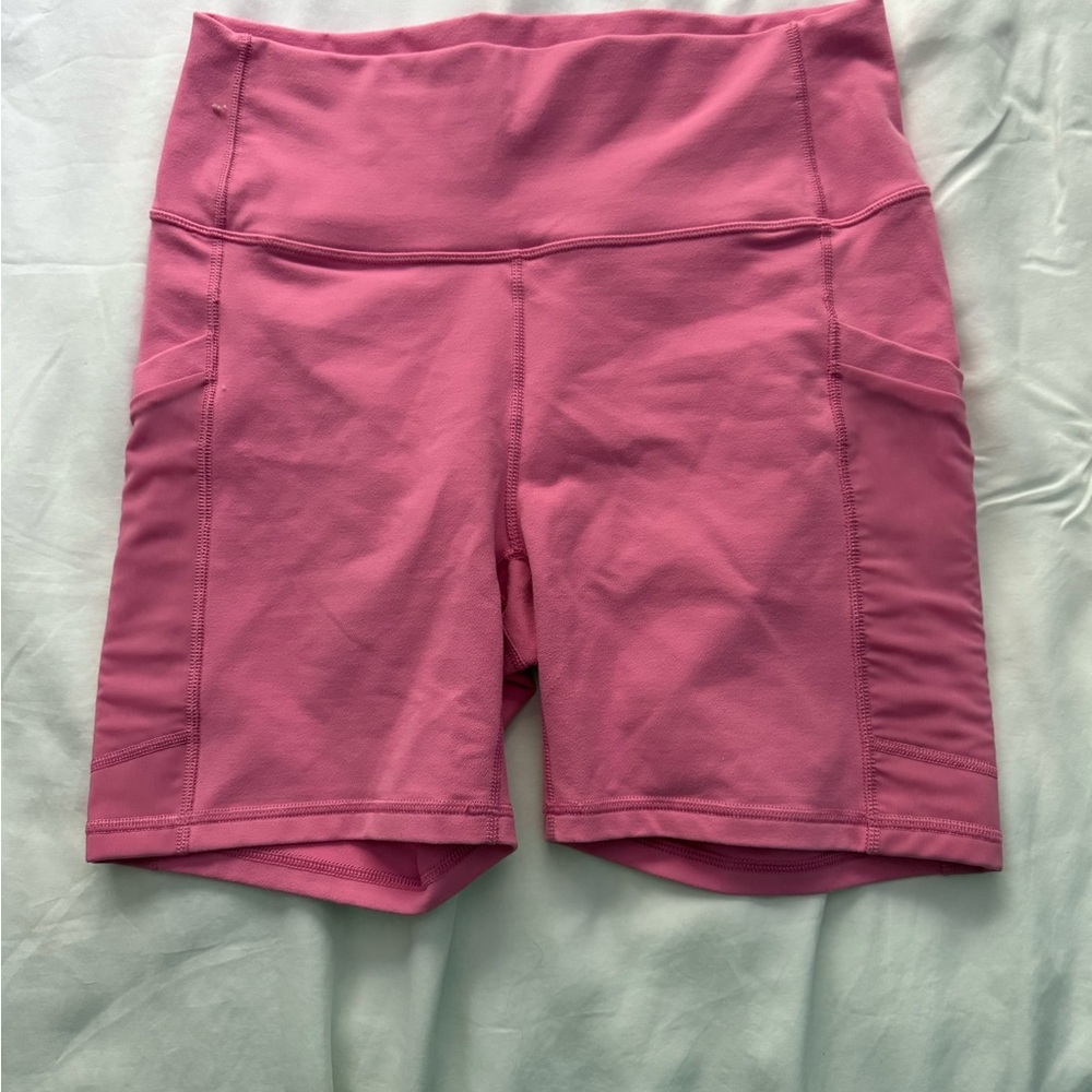 Fabletics Pink Bike Shorts High-Waisted